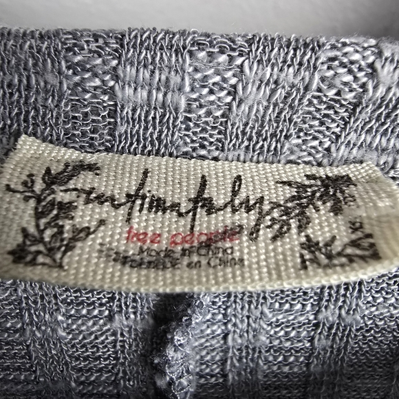 Free People Aura Layering Top Semi Sheer Long Sleeve Rib knit Gray Women Size XS - Picture 4 of 9